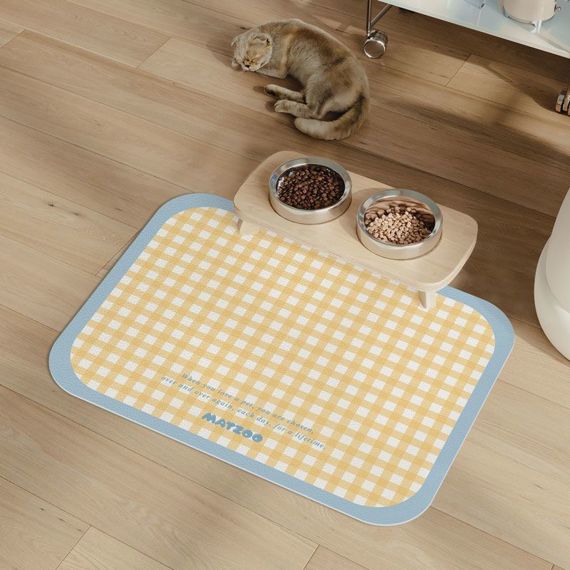 Creative Cartoon Dopamine Diatom Mud Water-Absorbing Quick-Drying Floor Mat Pet Feeding Splash-Proof Placemat in Stock for Dropshipping