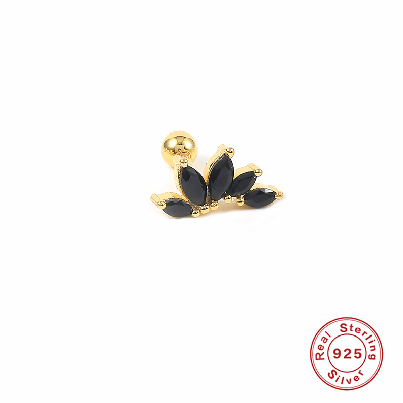 3g Weight Zircon Inlay Material Ear Studs Classification 1 Piece Quantity Daily Occasion 925 Sterling Silver Material Geometric Pattern Women'S Gender Plating Design Fashion Style 1 Piece Ear Cartilage Rings & Studs Fashion Geometric 925 Sterling Silver Plating Zircon 5