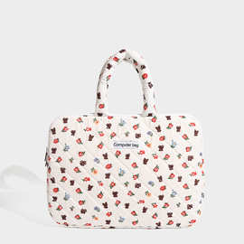 女生高级感韩版新款时尚轻薄小众夹棉笔记本电脑包卡通手提包ipad