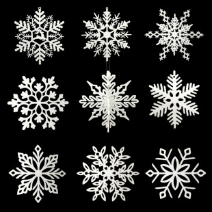 Christmas snowflake plastic white snowflake string snow scene window Christmas tree snowflake pendant multi-style