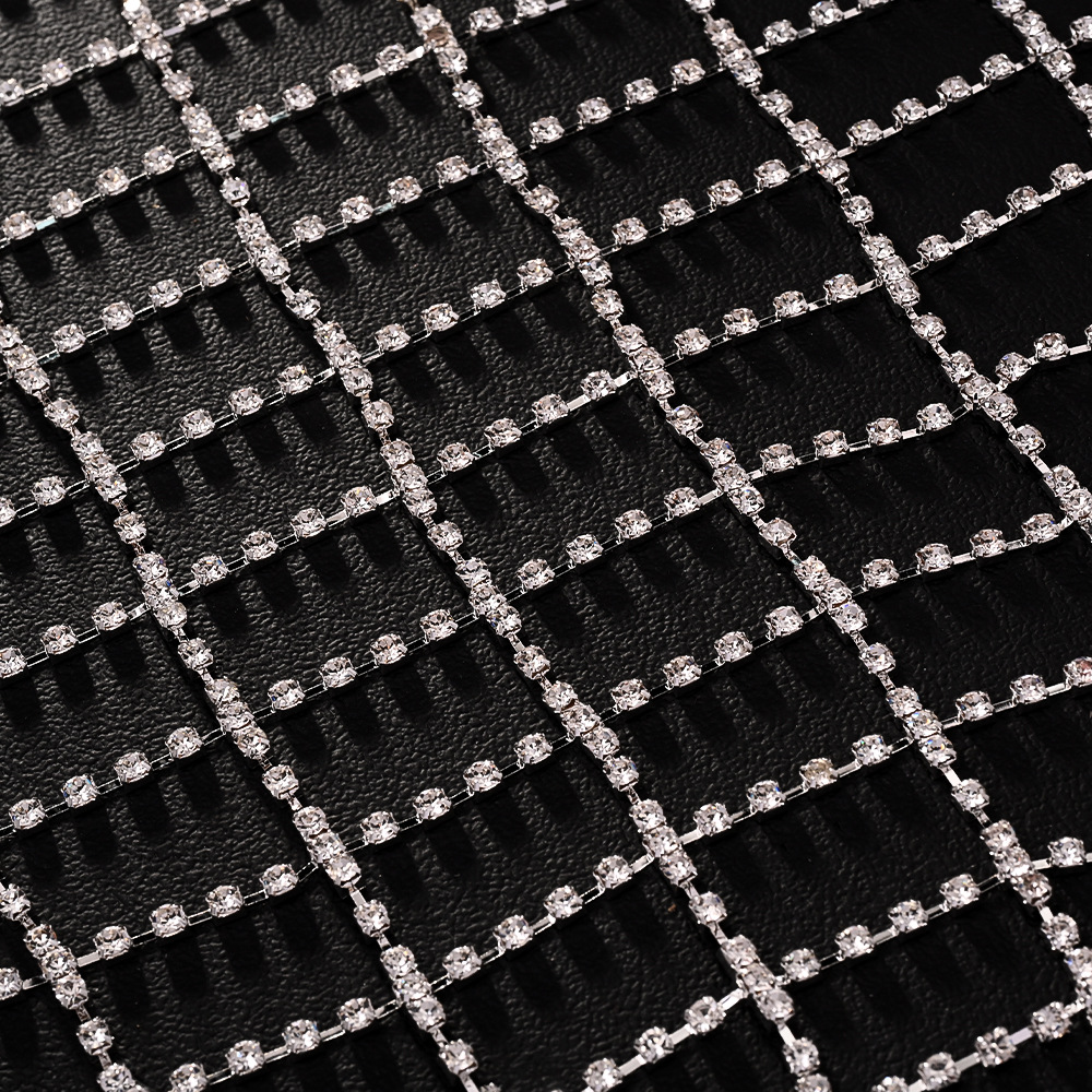 Transfronterizo nueva cadena de rosas de malla personalidad exagerada tocado de diamante joyas de cabello accesorios callejeros tocado de mujer