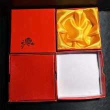 玉器手镯玫瑰花款包装盒出售 红色印花饰品手镯手链包装盒 纸盒子