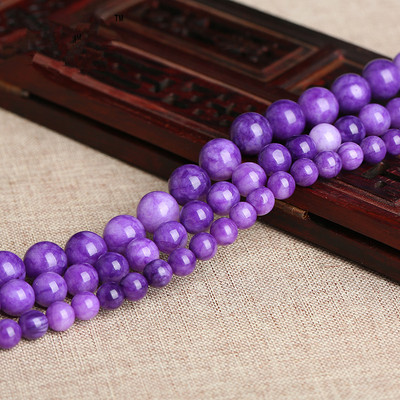 紫龙晶玉髓玉石散珠子 圆珠diy饰品配件隔珠配饰材料 半成品