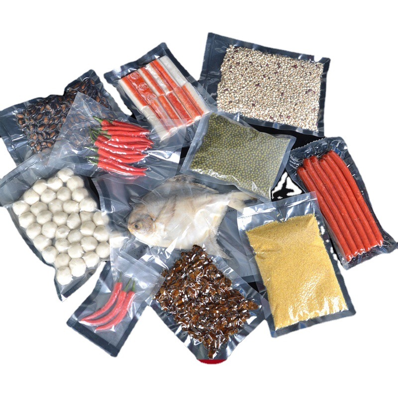 Bolsa de vacío de envasado de alimentos al por mayor bolsa de malla de plástico gruesa bolsa de patrón de punto sellado transparente bolsa de patrón de hogar fresco