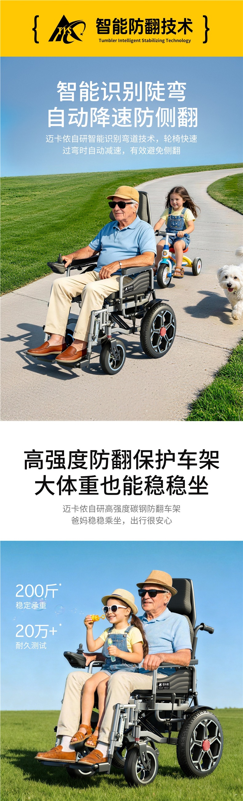 Mikannon Electric Wheelchair, Intelligent and Fully Automatic, Is a Foldable and Lightweight Mobility Aid for the Elderly and Disabled