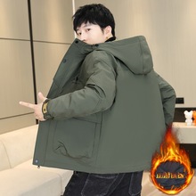 棉衣男冬季2024新款潮牌连帽冬装面包服青少年袄子冬天棉服外套男