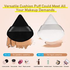 Cross-border best-selling fan-shaped dry powder puff wholesale ultra-soft and delicate short pile setting powder puff triangle puff