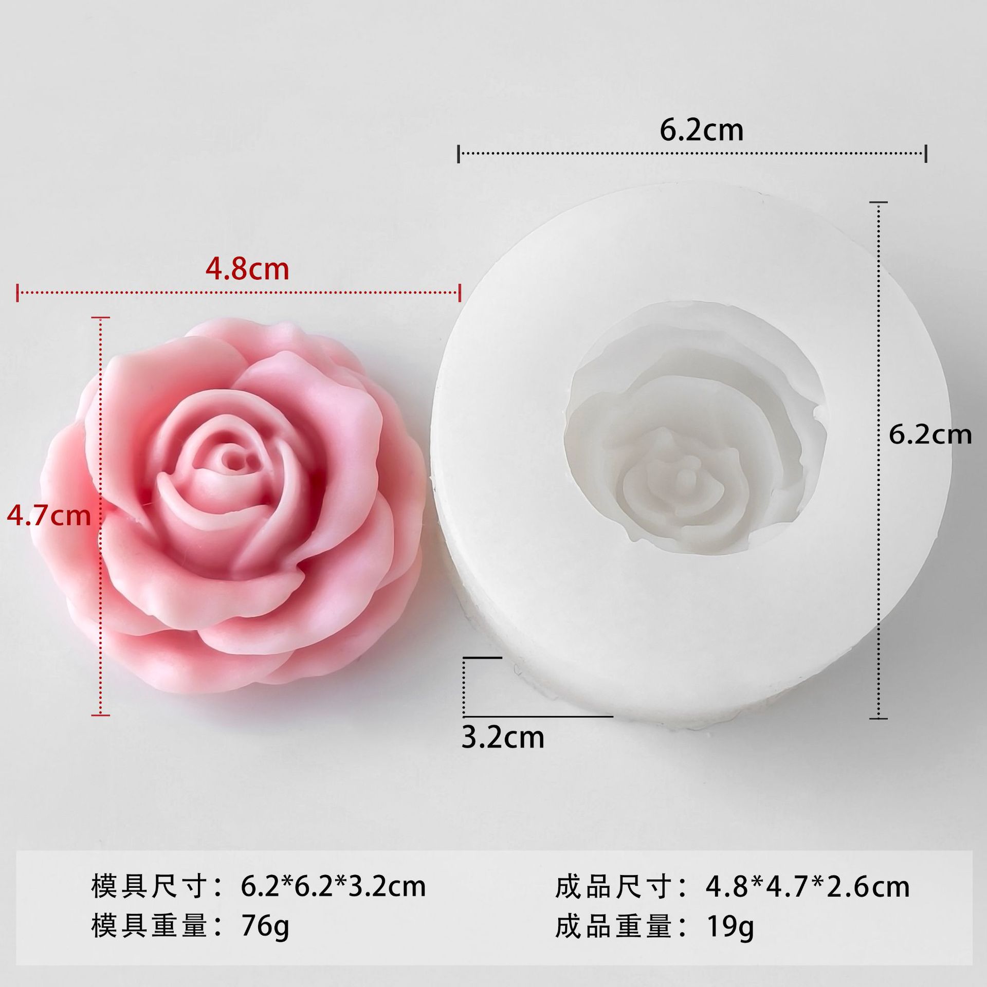 Jiahuimei flor aromaterapia vela molde de silicona DIY pétalo fragancia piedra hecha a mano jabón yeso epoxi herramienta abrasiva