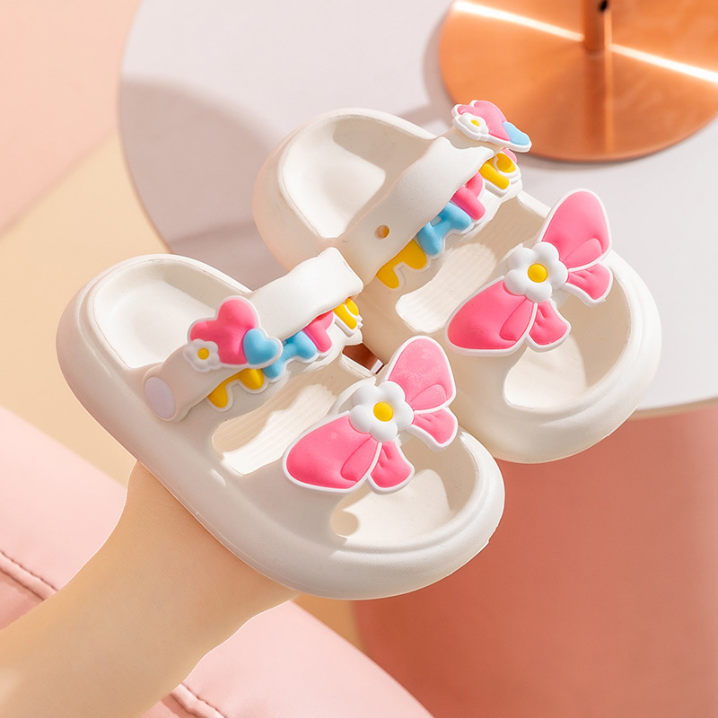 Zapatillas para niños de verano para niñas de dibujos animados de interior antideslizante bebé zapatillas para niños lindos zapatos de princesa de dos vías para niñas