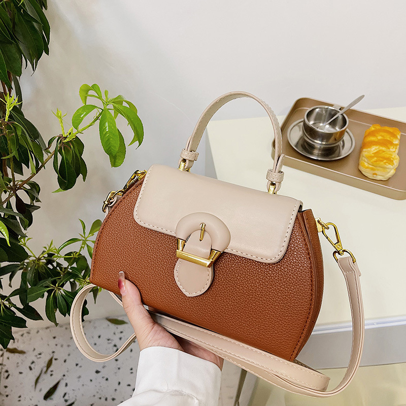 Cross-border Ins Shoulder Bag, Versatile Color-blocking Handbag Women, Simple Small Square For Work And Commuting,_voghion.com