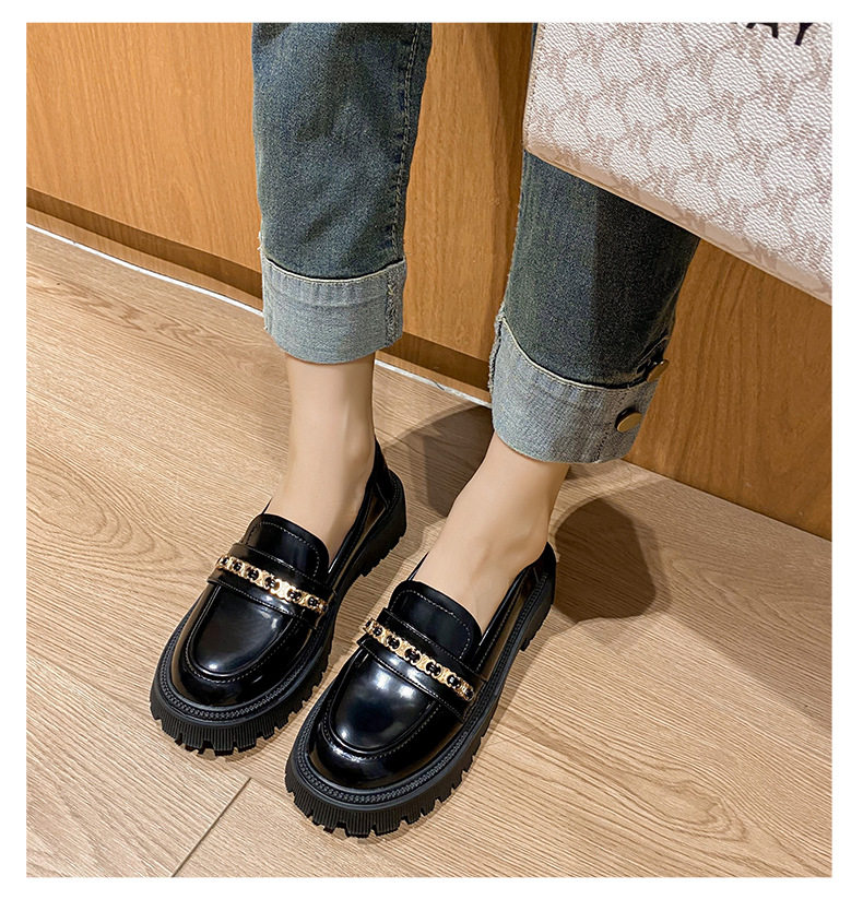 Giày lười nữ mũi tròn đế dày gót 3–5 cm — Màu nâu, Màu đen chi tiết 13