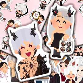 132张趣味秦彻小人改图贴纸卡通恋与深空人物混合创意贴画diy手机