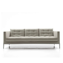 意式極簡中古布藝沙發現代客廳單三位皮質輕奢臥室沙發椅直排網紅