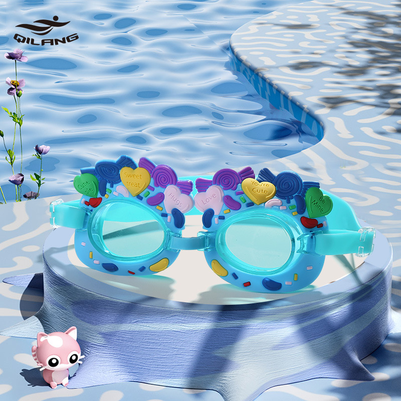 Gafas de natación para niños HD a prueba de agua antiniebla luz Lisa cómodo lindo bebé dibujos animados PVC protección para los ojos gafas de natación con tapones para los oídos
