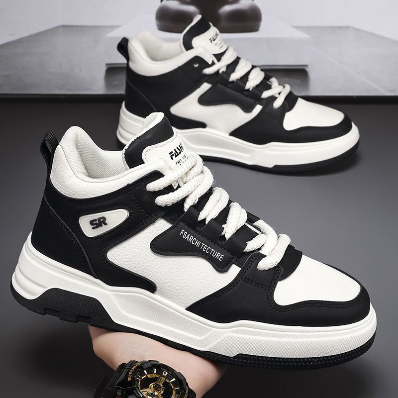 High-Top Men's Shoes 2025 New Trendy Spring Leather Casual Sneakers Air Force Men's Model No. 1 Student Sports Trendy Shoes