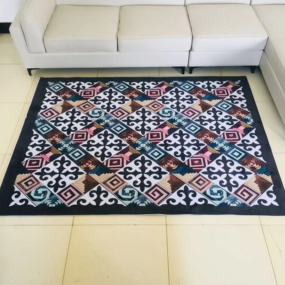 浩娜家纺新疆印花地毯专场民族风可来图DIY地垫图案自定义花型