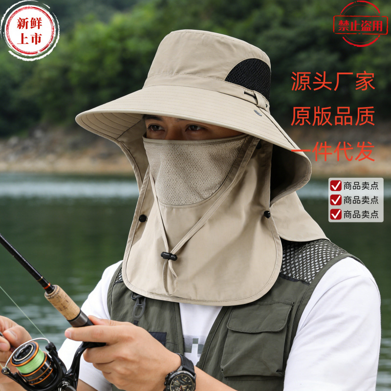 Original Fisherman's Hat, Summer Uv Protection Sun Hat, Fishing Hat with Face and Neck Protection, Men's Sun Hat, Breathable