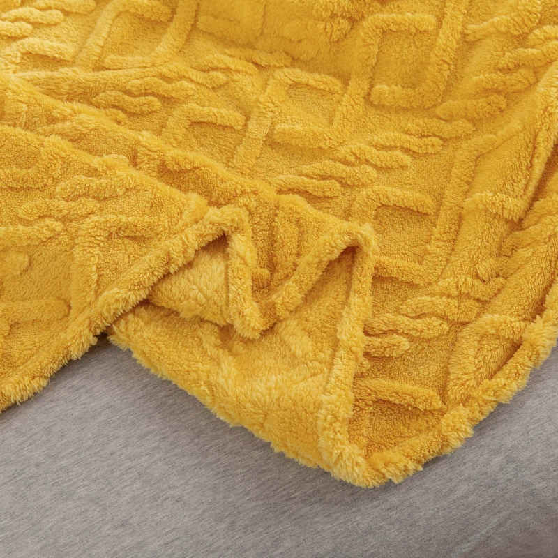 Plush Throw Blanket, increased thickness, simple elegant design, multiple sizes