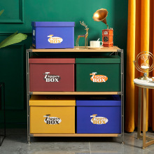 新款纸质收纳盒收纳箱有盖衣物书本整理箱储物箱杂物收纳大号纸箱