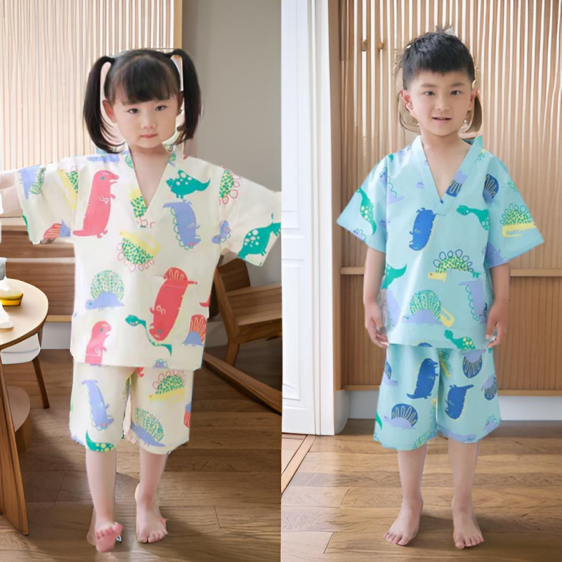 全新儿童一次性汗蒸桑拿服酒店睡衣温泉洗浴SPA家居童装浴服批发