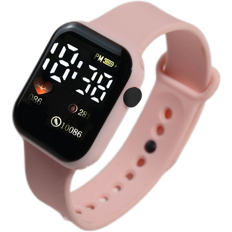 Spot Y1 Heart Led Digital Watch Fashionable Casual Primary and Secondary School Students Square Outdoor Waterproof Digital Watch