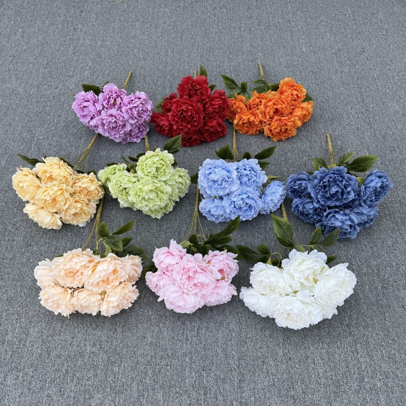 New 7 head peony artificial flower foreign trade cross-border fake flower factory wholesale wedding hall decoration flower material