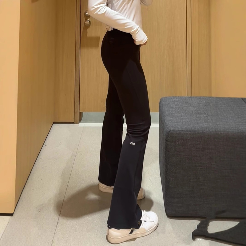 In-Stock Alo Slim-Fit Floor-Length Flared Yoga Pants High-Waisted Hip-Lifting Straight-Leg Casual Sports Pants Available for Dropshipping