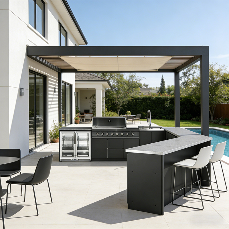 Gabinete de acero inoxidable transfronterizo horno de barbacoa al aire libre gabinete de cocina integral patio cocina al aire libre estuna gabinete todo en uno