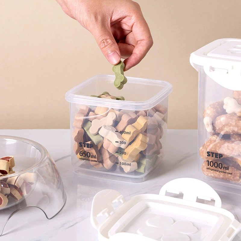 Новый прозрачный резервуар для хранения зерна, резервуар для закусок для домашних животных, влагостойкий герметичный ведро для хранения зерна для кошек и собак, резервуар для хранения, многофункциональная коробка для зерна