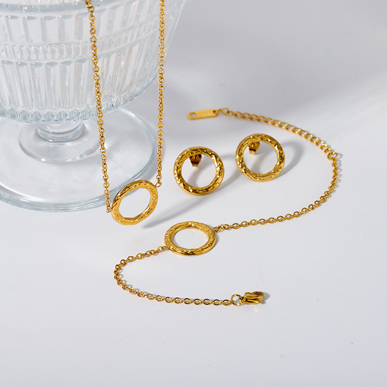 Bracelets, Earrings, Necklace Classification 18K Gold Plating Color cable chain Chain Type PVD Coated Real Gold Plated 18K Gold Geometric 304 Stainless Steel Retro Modern Style Waterproof Non Tarnish Bracelets Earrings Necklace