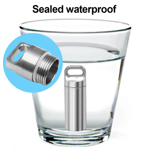 Stainless steel survival waterproof tank portable medicine bottle portable mini sealed warehouse outdoor travel sealed tank pendant pendant