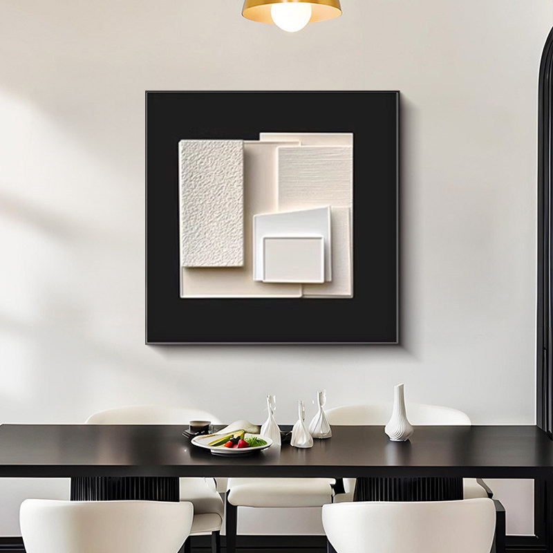 Blanco y negro gris abstracto decoración de comedor pintura moderna simple alta sensación de arte sala de estar colgar pintura pintura dormitorio pintura mural de mesa de comedor