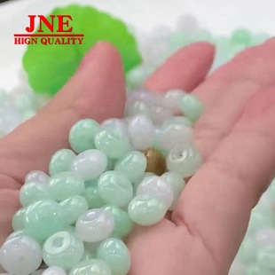 Wholesale Burmese Natural Jade Jade Bean Green Abacus Jade Beads Jade Beads DIY Jewelry