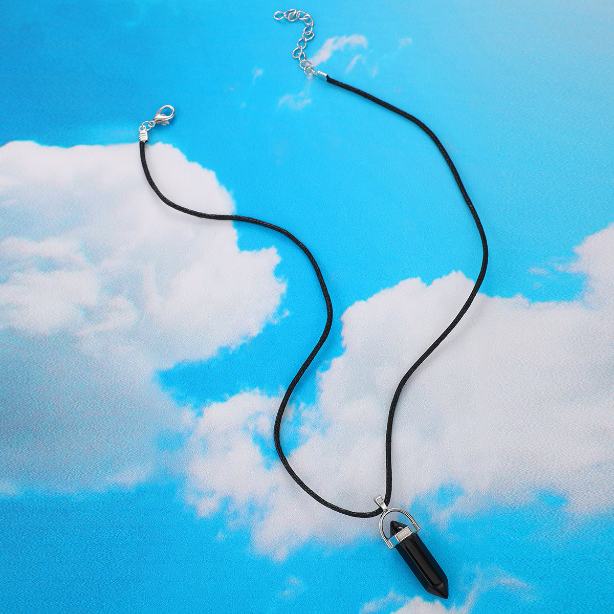 fashion simple hexagonal column crystal stone single-layer necklace wholesale nihaojewelry