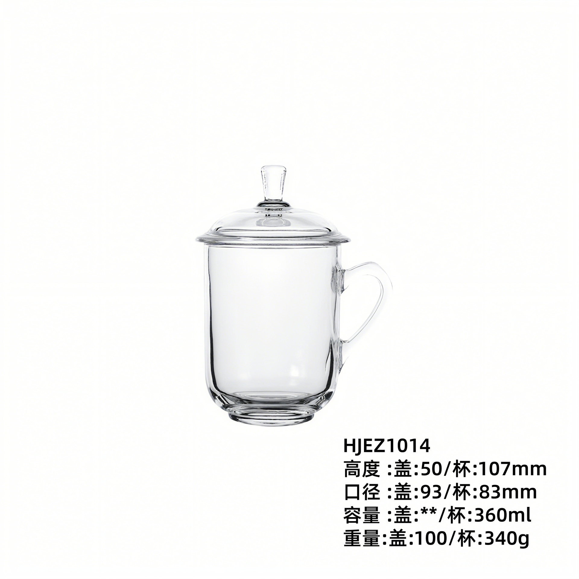 Taza de té de vidrio grueso al por mayor con taza de té cubierta con mango de taza de té de oficina doméstica con taza de agua para beber taza de té