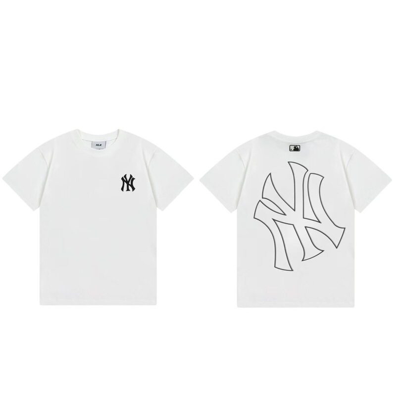 クロスボーダーMLB新ロゴ刺繍ファッション半袖フルプリントルーズTシャツ男性と女性用、ドロップシッピング|undefined