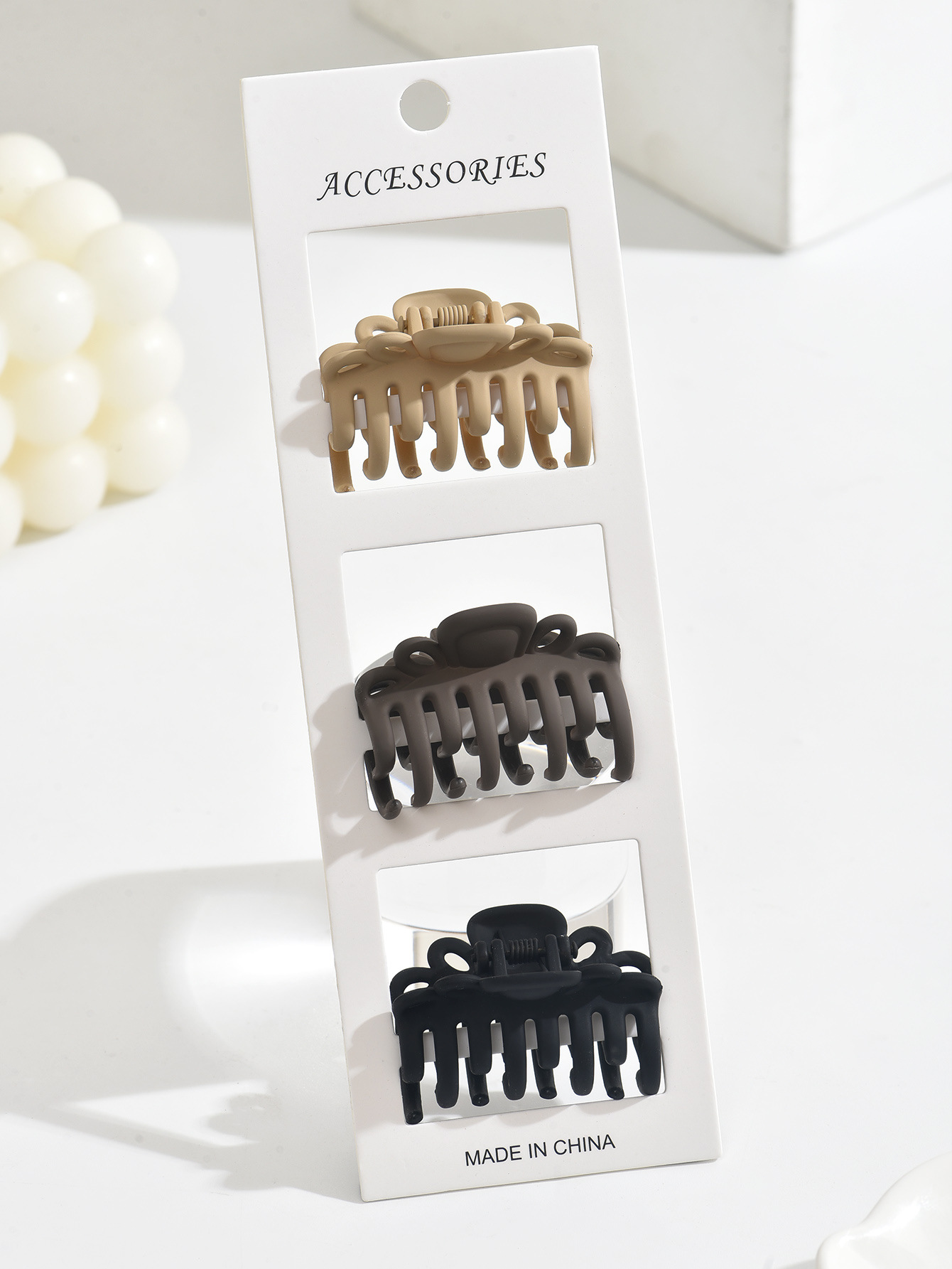 Doble fila de dientes clip de cabello medio clip de cabello de plástico esmaltado para mujeres cabeza trasera clip de cabello adornamiento clip de cabello 4.5CM