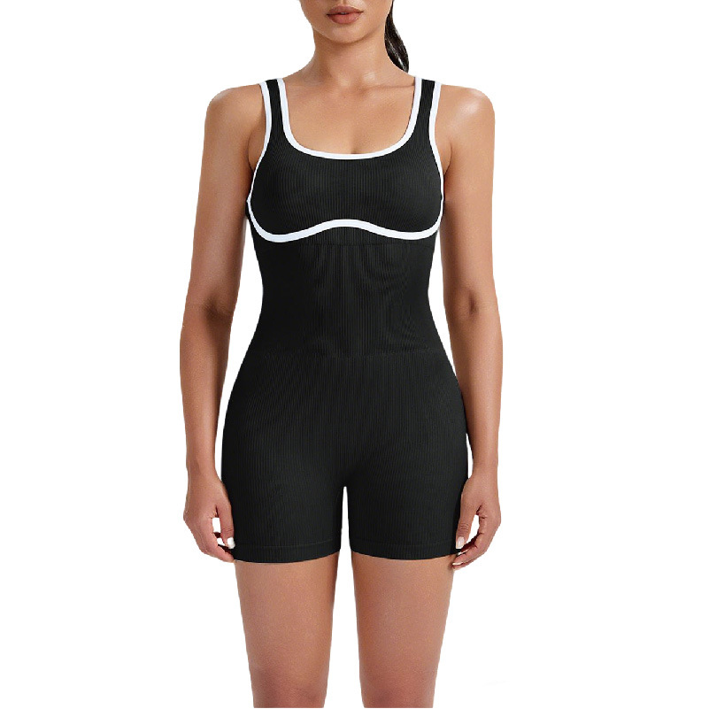 Trajes transfronterizos sin costuras fitness trajes deportivos para correr trajes de yoga de color contrastante danza trajes de mujer apretados