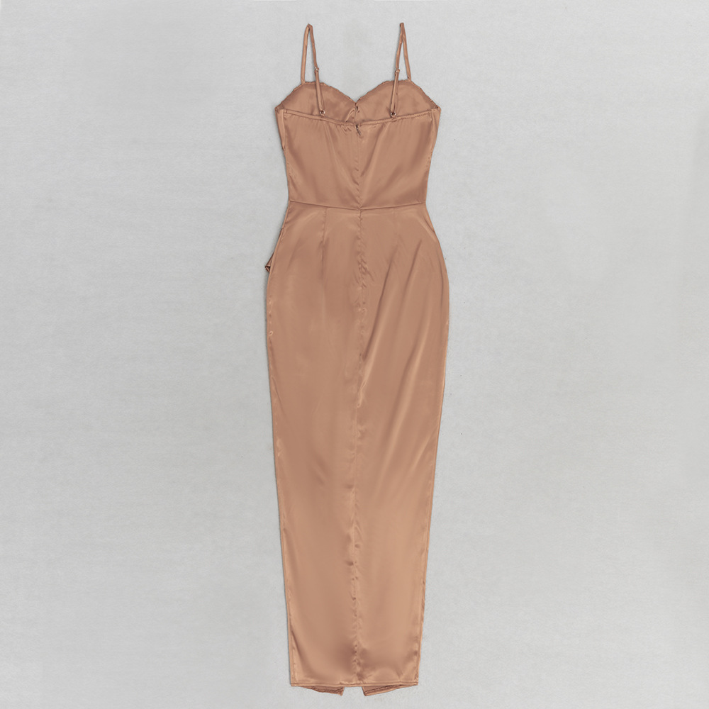 Dress Summer Simple Spaghetti Strap Ruffle Irregular Asymmetric Maxi Dress
