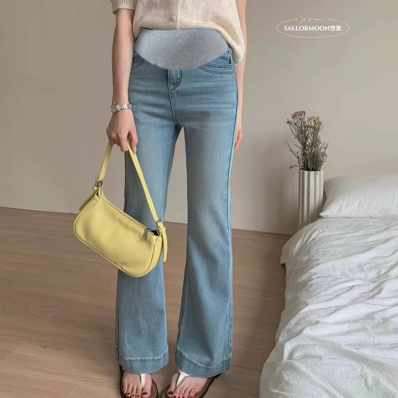 Russian Mid-To-High-End Cross-Border Clothing Hot-Selling Maternity Jeans for Tall People, Extended Version, Export Ready Stock