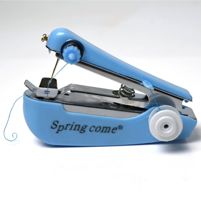 Manual Mini Sewing Machine (SpringCome) — Portable Handheld, for Light Fabrics ≤0.8 mm, 105 g