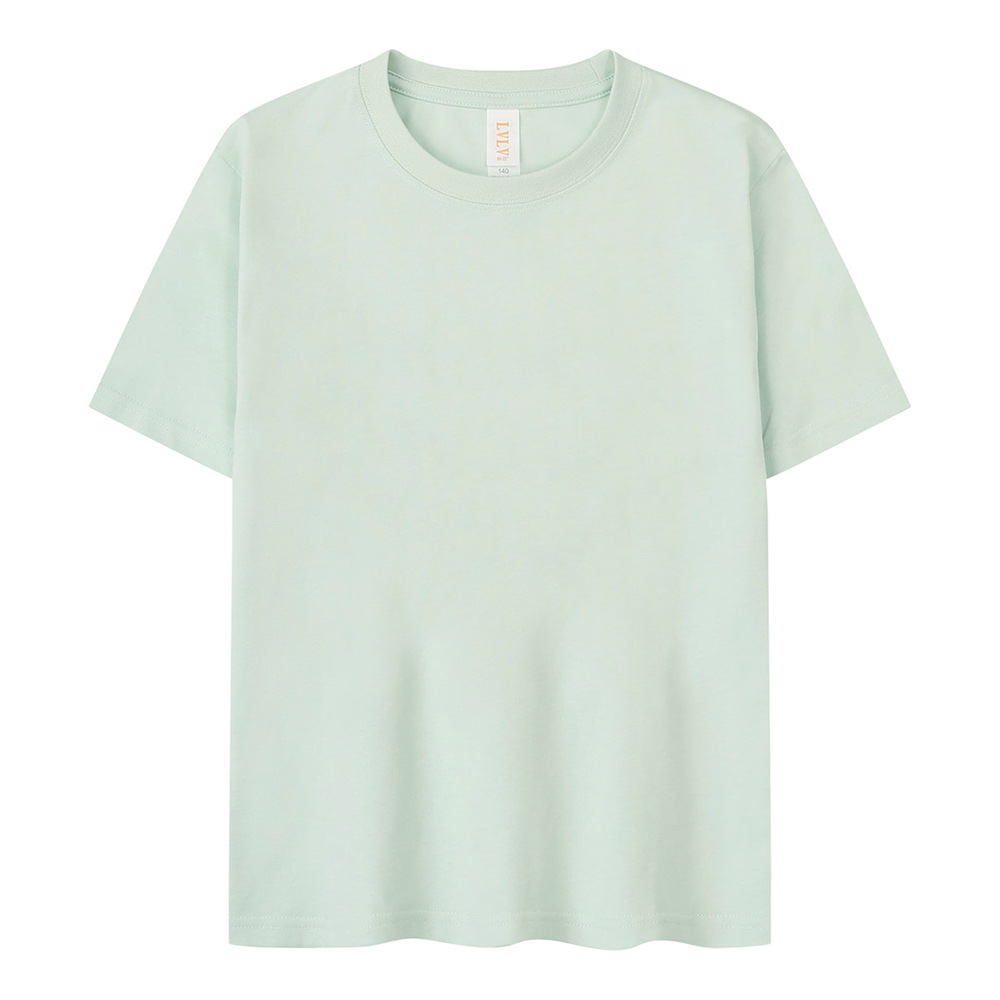 Ropa infantil de verano refrescante transpirable jardín de infantes de algodón cuello redondo manga corta personalizada camiseta de campamento de verano para niños logotipo personalizado