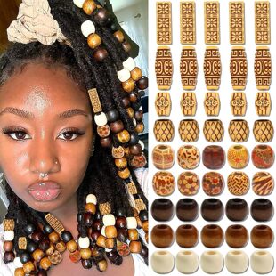 60pcs���ľ���ɫ������diyӡ�����Ʒ������y���Lľ�鴮�����l