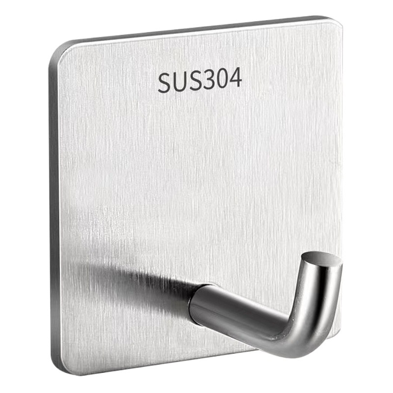 304 acero inoxidable de perforación libre gancho adhesivo fuerte cocina inodoro pared colgando gancho ropa gancho de metal
