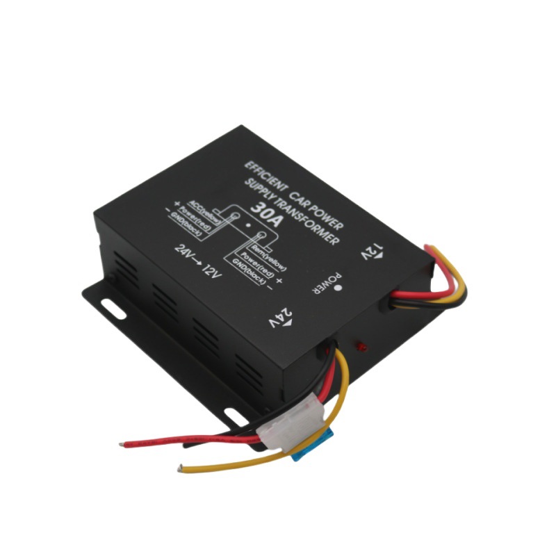 Coche camión convertidor de potencia 30A audio subwoofer navegación 24V a 12V step-Down alta a baja inversor