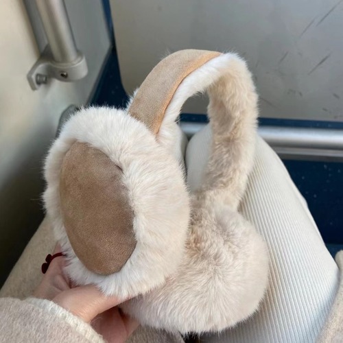 Xiaohongshu's same dark coffee earmuffs, plush, warm, cycling and ear protection, plush, cute, anti-freeze, sports and leisure
