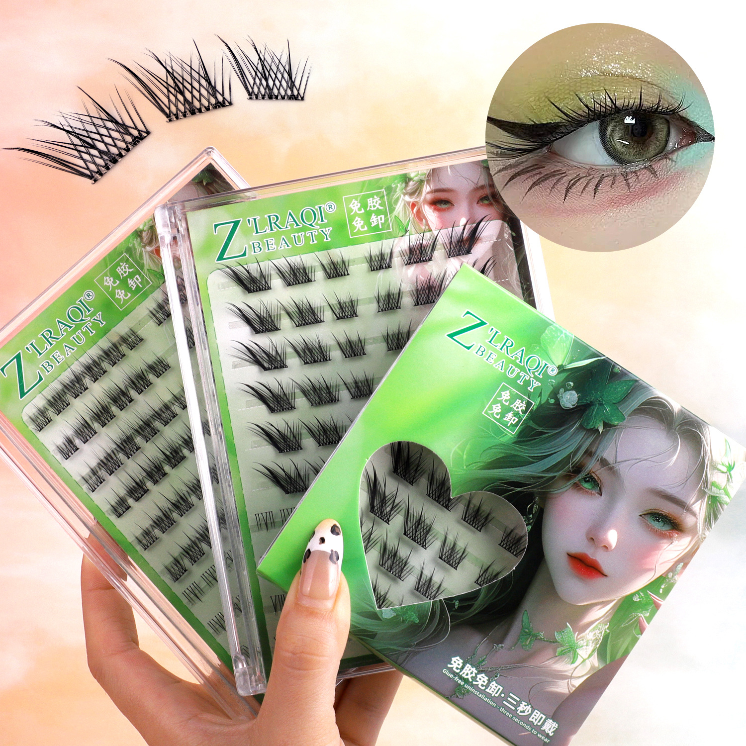 Sudeste asiático, una serie completa de pestañas falsas, maquillaje tailandés, pestañas autoadhesivas, pestañas debajo de las pestañas.