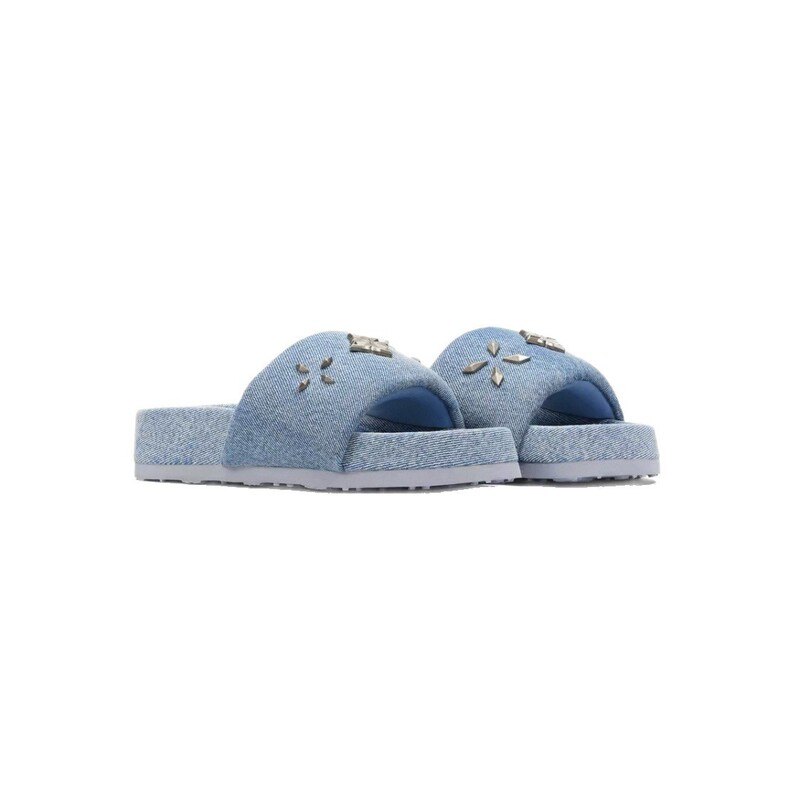 2026 New Metal Cross-Strap Slippers for Women, Summer New Style, Washed Denim Vacation Outdoor Beach Sandals 2026 New Metal Cross-Strap Slippers for Women, Summer New Style, Washed Denim Vacation Outdoor Beach Sandals