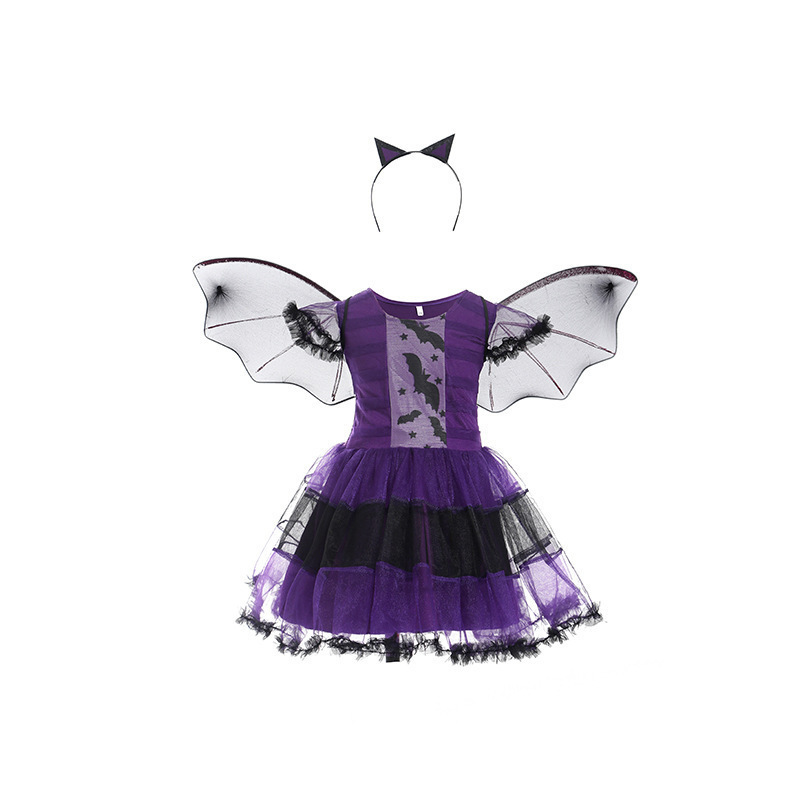 万圣节儿童服装女童演出服女巫斗篷精灵魔法裙儿童表演服cos服装|undefined