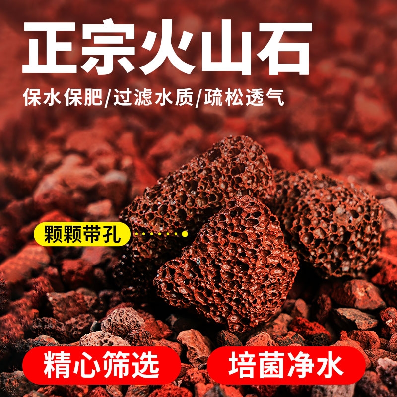 天然火山石颗粒养鱼缸造景底砂多肉兰花石铺面石植料水质土壤